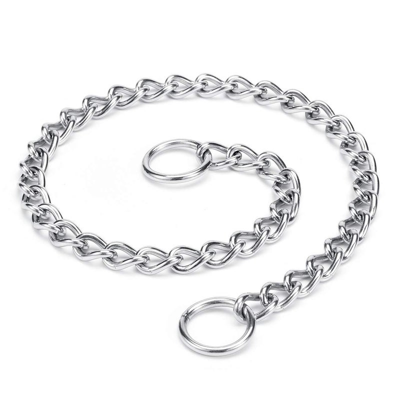 Mogoko Stainless Steel Dog Choke Chain Collar, Puppy Metal P Chain Slip Collar Pet Training Walking Choker(3.5mm;22.0 Inch) - Image 2